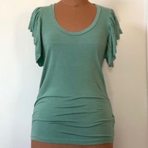 Anthropologie - Deletta ruffle sleeve drapey top